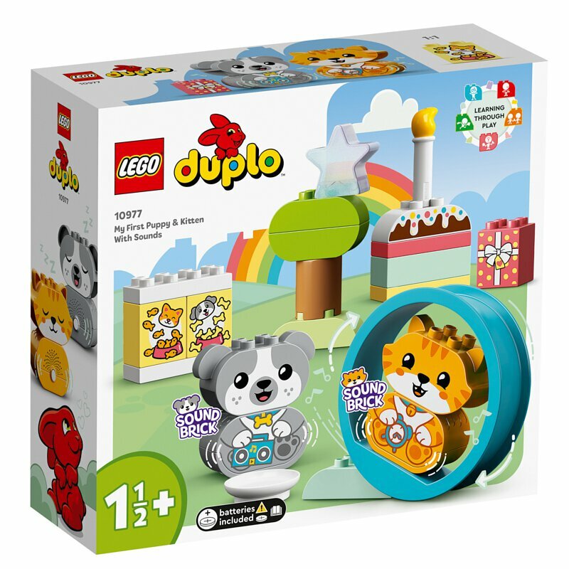 [飛米樂高積木磚賣店] LEGO 10977Duplo-我的第一隻有聲小狗和小貓(6/1開賣)