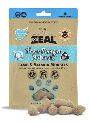 ZEAL貓狗小食 無榖物冷凍脫水羊+三文魚純肉 100G