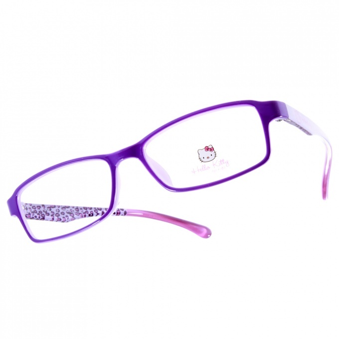 【HELLO KITTY】HEGG010 C08 繽紛豹紋方框學眼鏡 法國代理 獨家引進