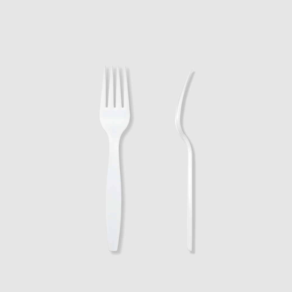PP霧面餐叉 白色
