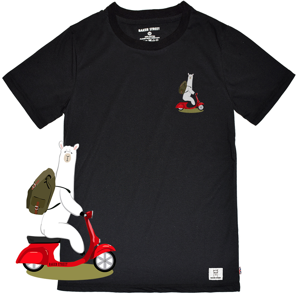 Scooter 羊駝騎機車 短T