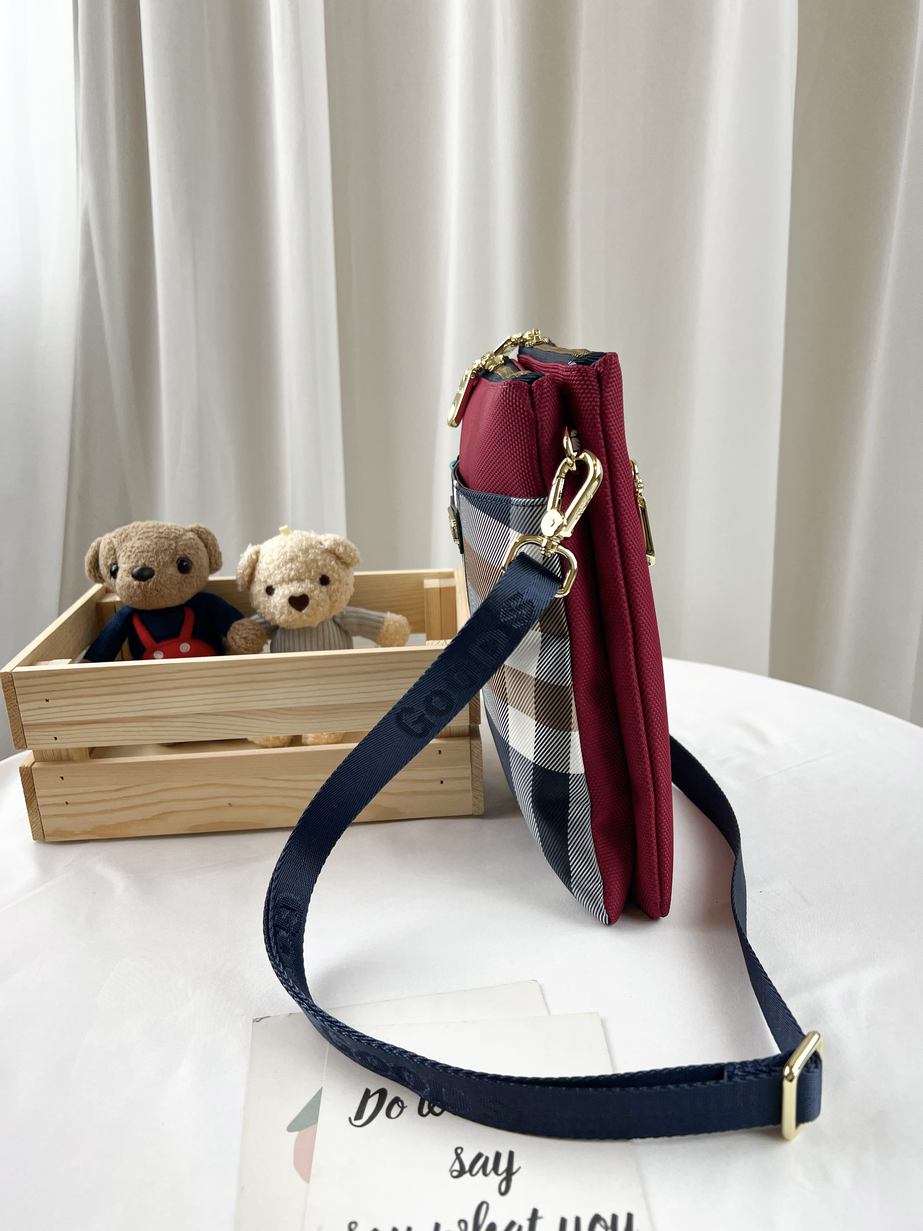 GOODS 大格紅 雙層手機側背包  #2505-1