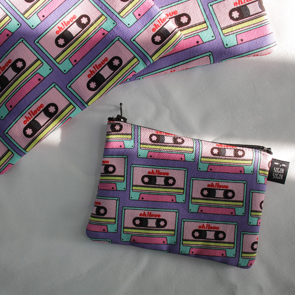 收納包M【復古錄音帶】-韓國sogon sogon帆布包