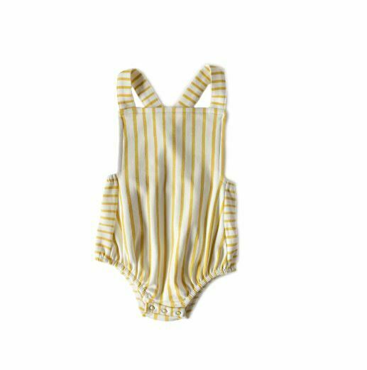 Pehr│Criss-Cross One-Piece吊帶條紋連身衣．Marigold