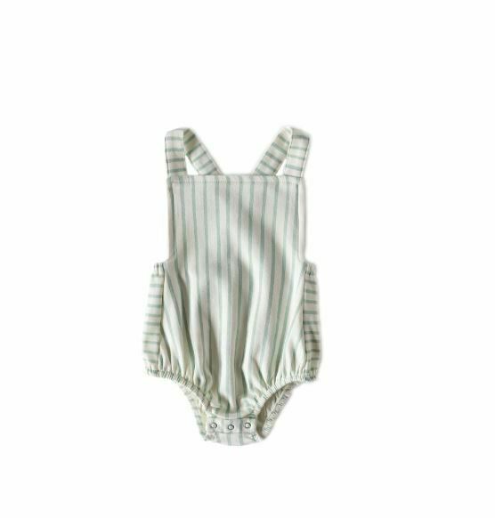 Pehr│Criss-Cross One-Piece吊帶條紋連身衣．Sea