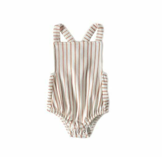 Pehr│Criss-Cross One-Piece吊帶條紋連身衣．Peony