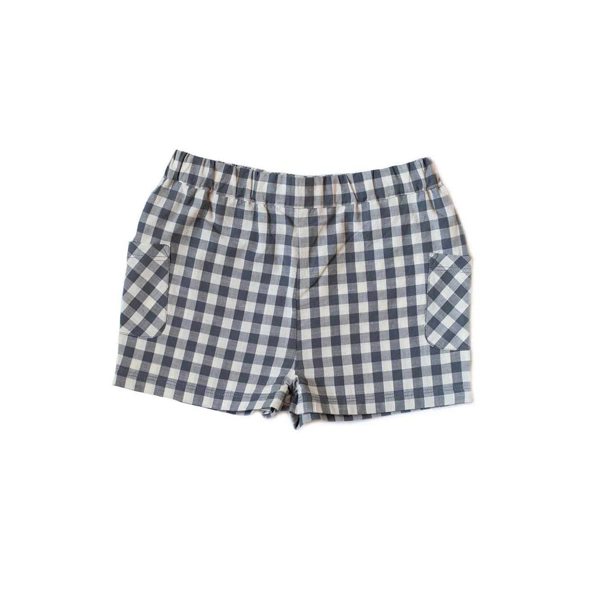 Pehr-寶寶格紋短褲(Ink Blue)