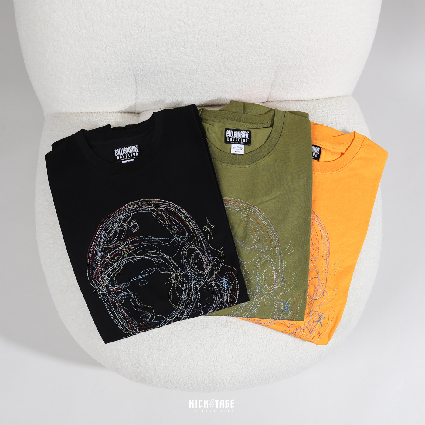 **特價商品售出不退換**BILLIONAIRE BOYS CLUB BB  SCRIBBLE SS KNIT 黑色 橘色 軍綠 太空人 刺繡 縫線 短T BBC【821-2306】