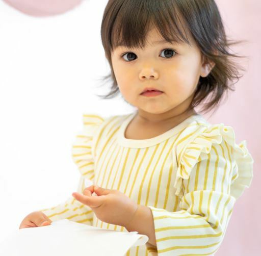 Pehr-條紋荷葉邊長袖連身衣(Marigold)