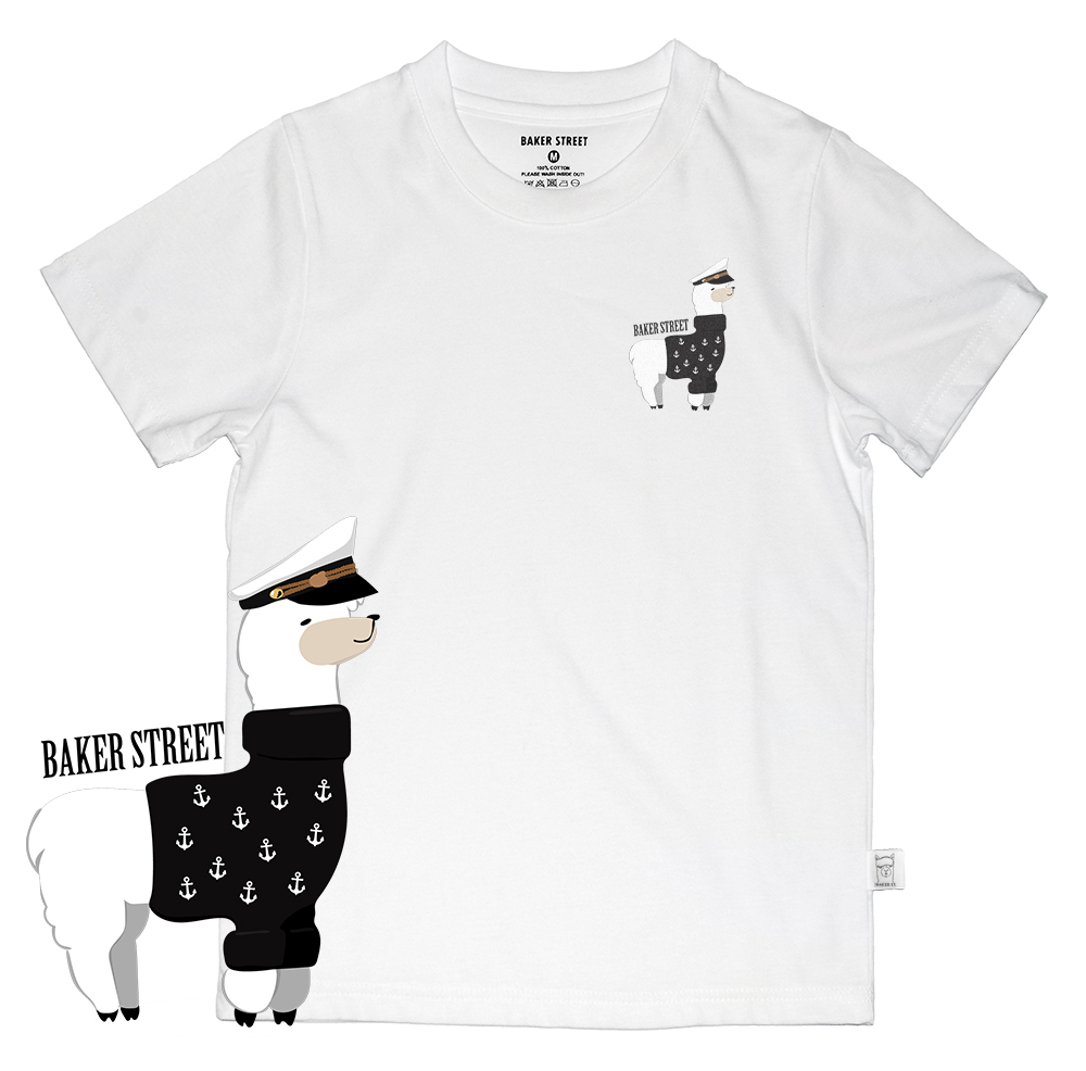 Navy Alpaca 船長羊駝 童裝短T