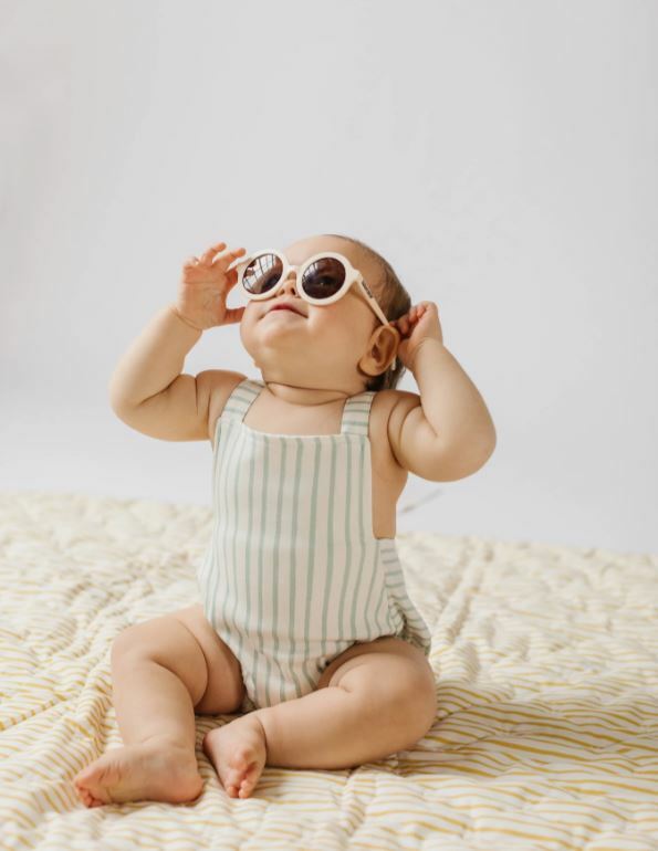 Pehr│Criss-Cross One-Piece吊帶條紋連身衣．Sea