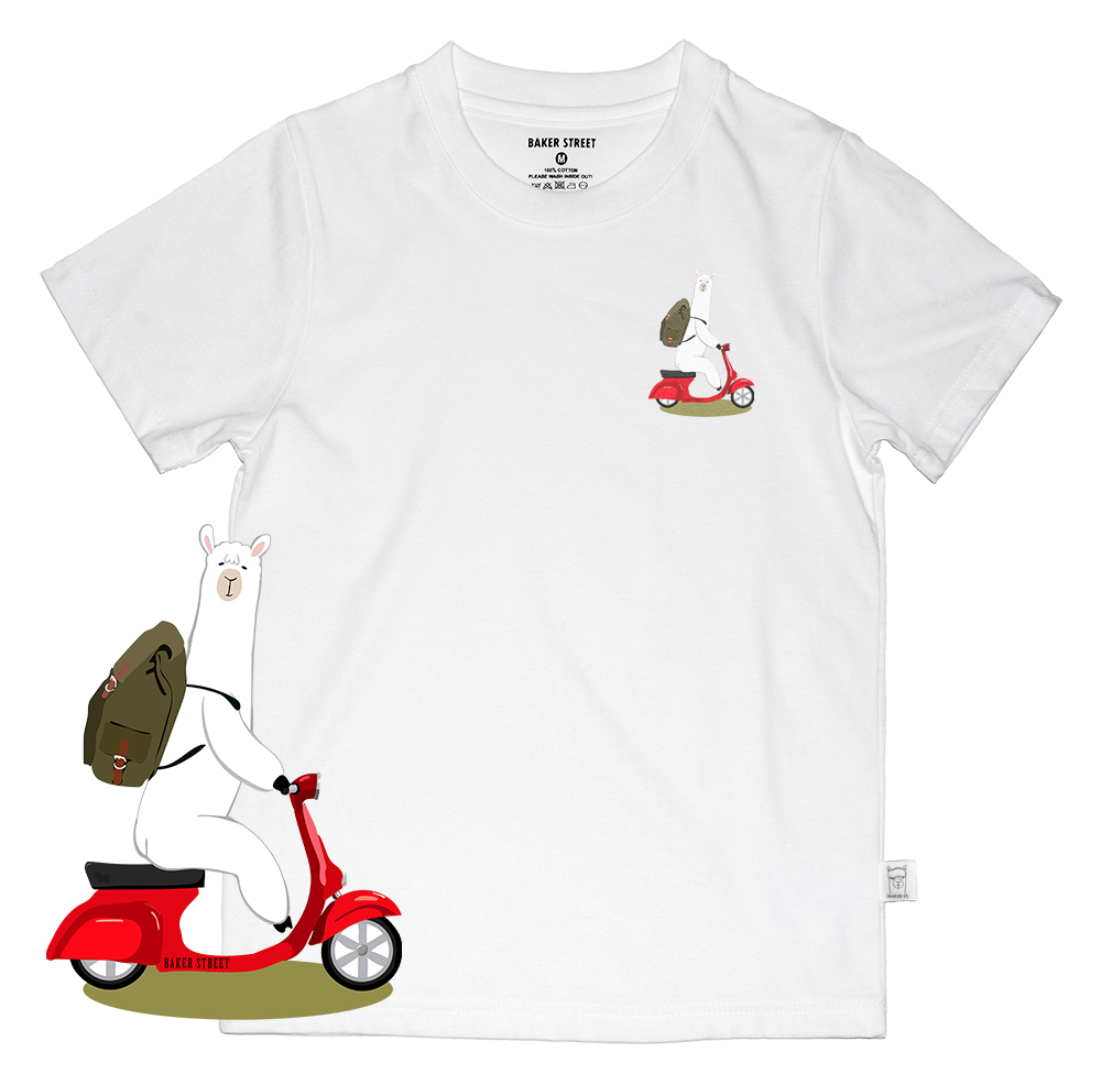 Scooter 羊駝騎機車 童裝短T