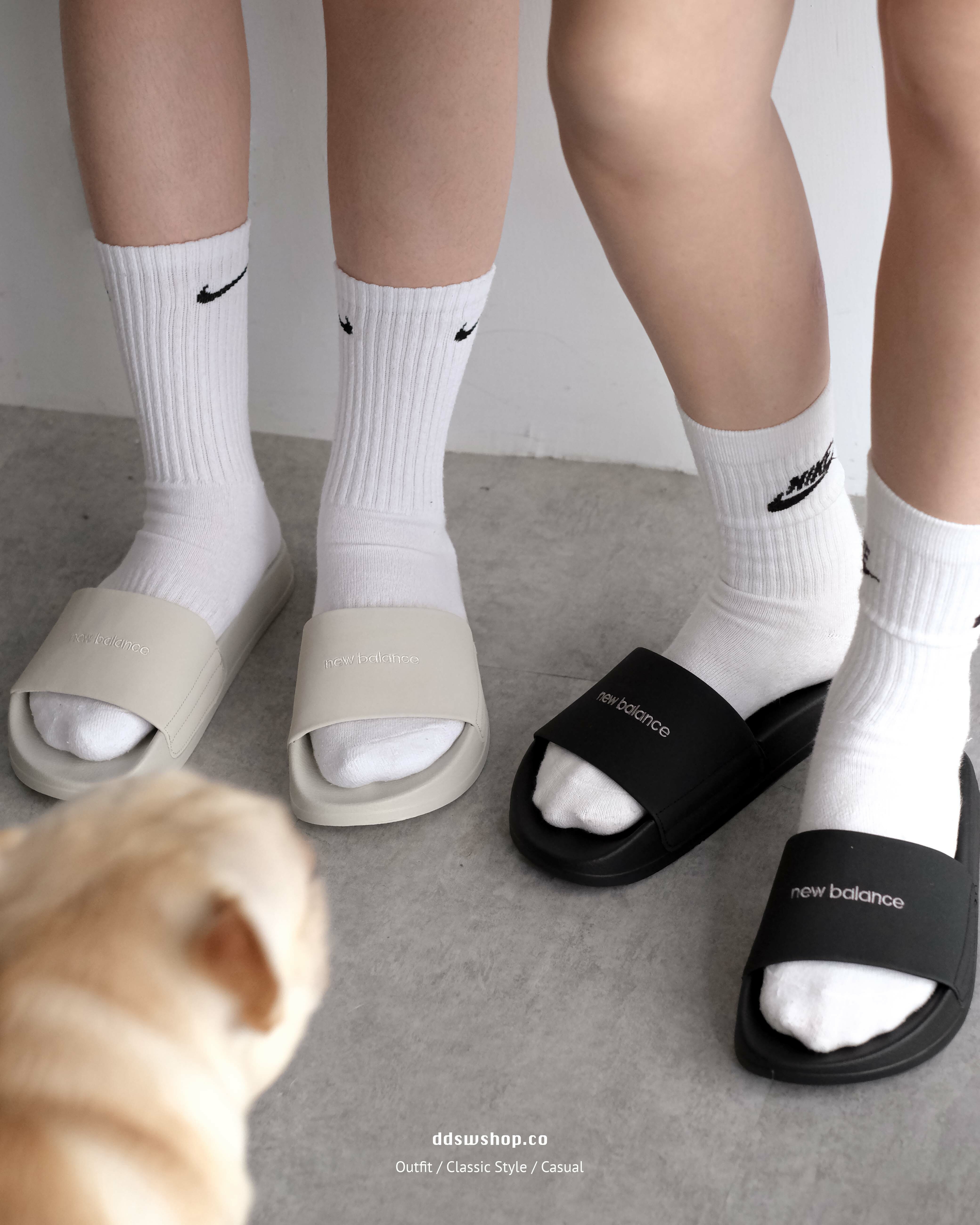 New Balance NB 拖鞋 韓版拖鞋 黑色 深灰色 杏色 奶茶色 藏青色