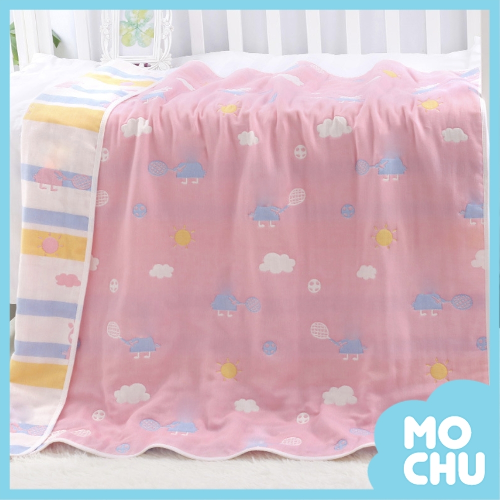 六層雙色紗布被(迷你豬)