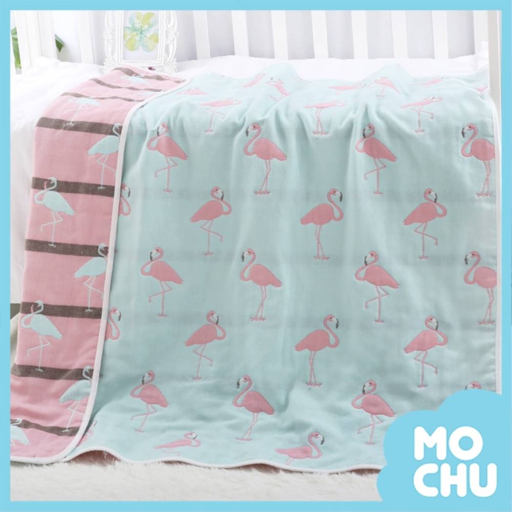 六層雙色紗布被(長腳鶴)