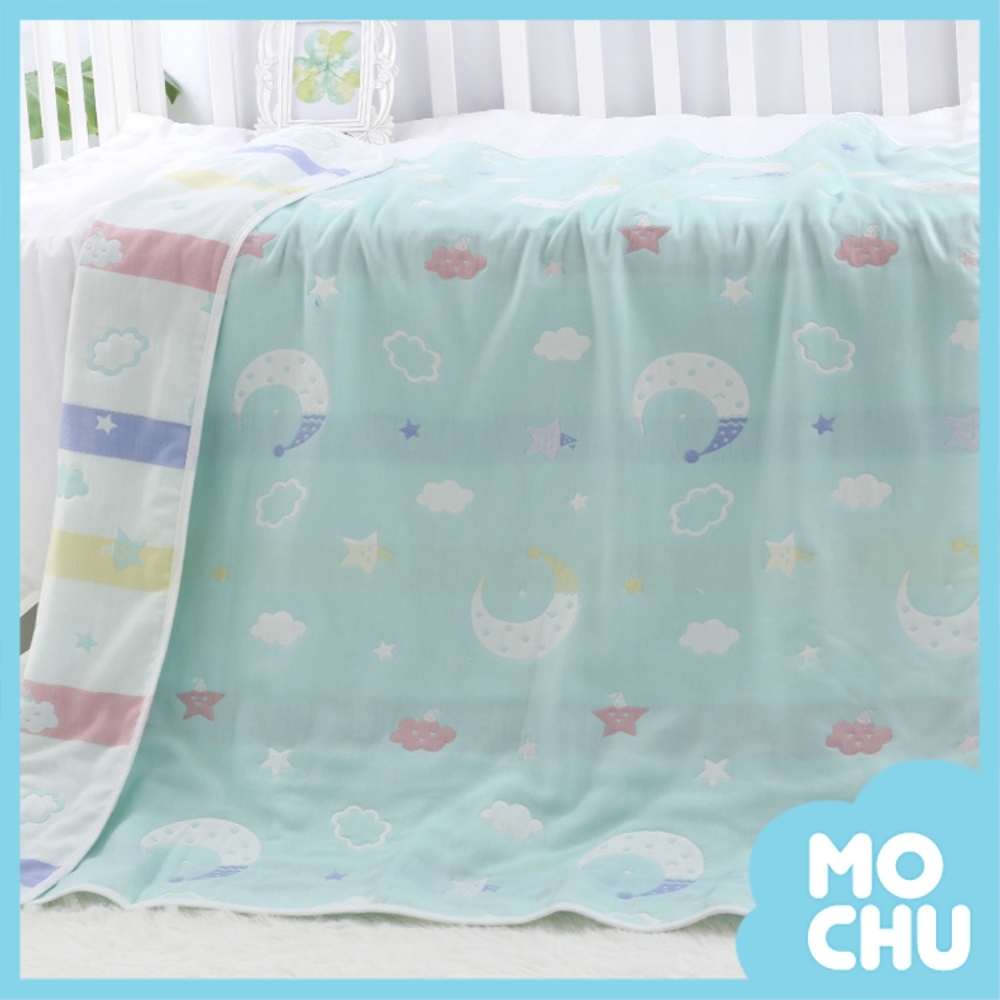 六層雙色紗布被(星月)