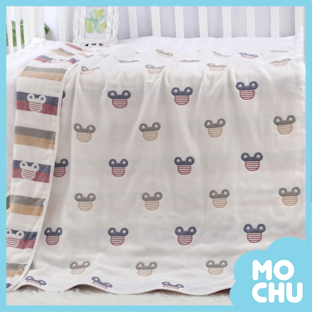 六層雙色紗布被(星星鼠)