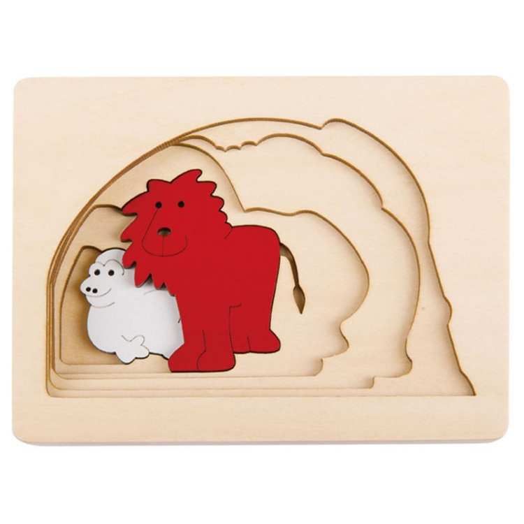 Hape Grassland Layer Wood Puzzle, E6516
