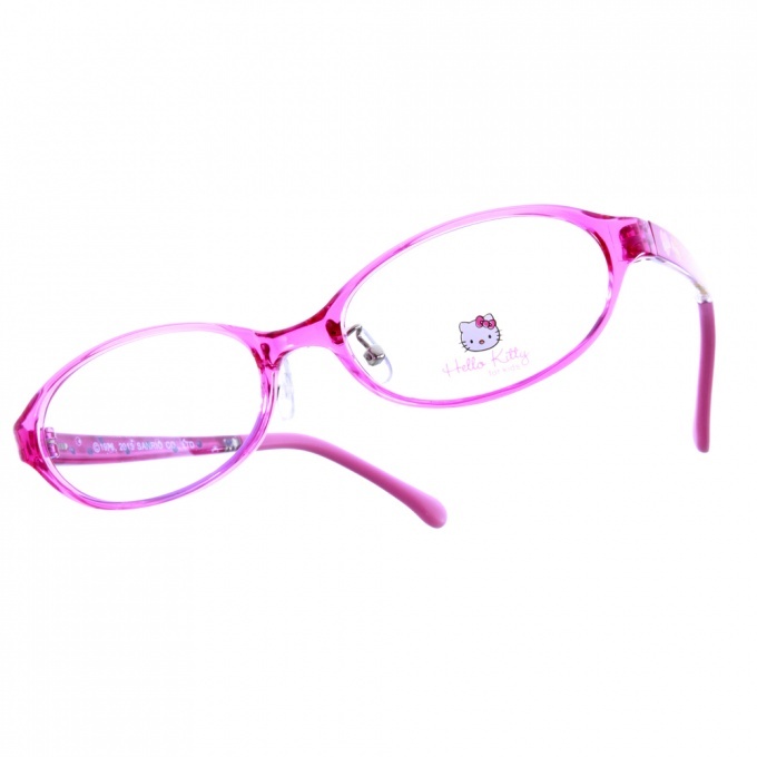 【HELLO KITTY】 HEGG007 C10 雙心點點系列 橢圓框光學眼鏡 #法國代理 獨家引進