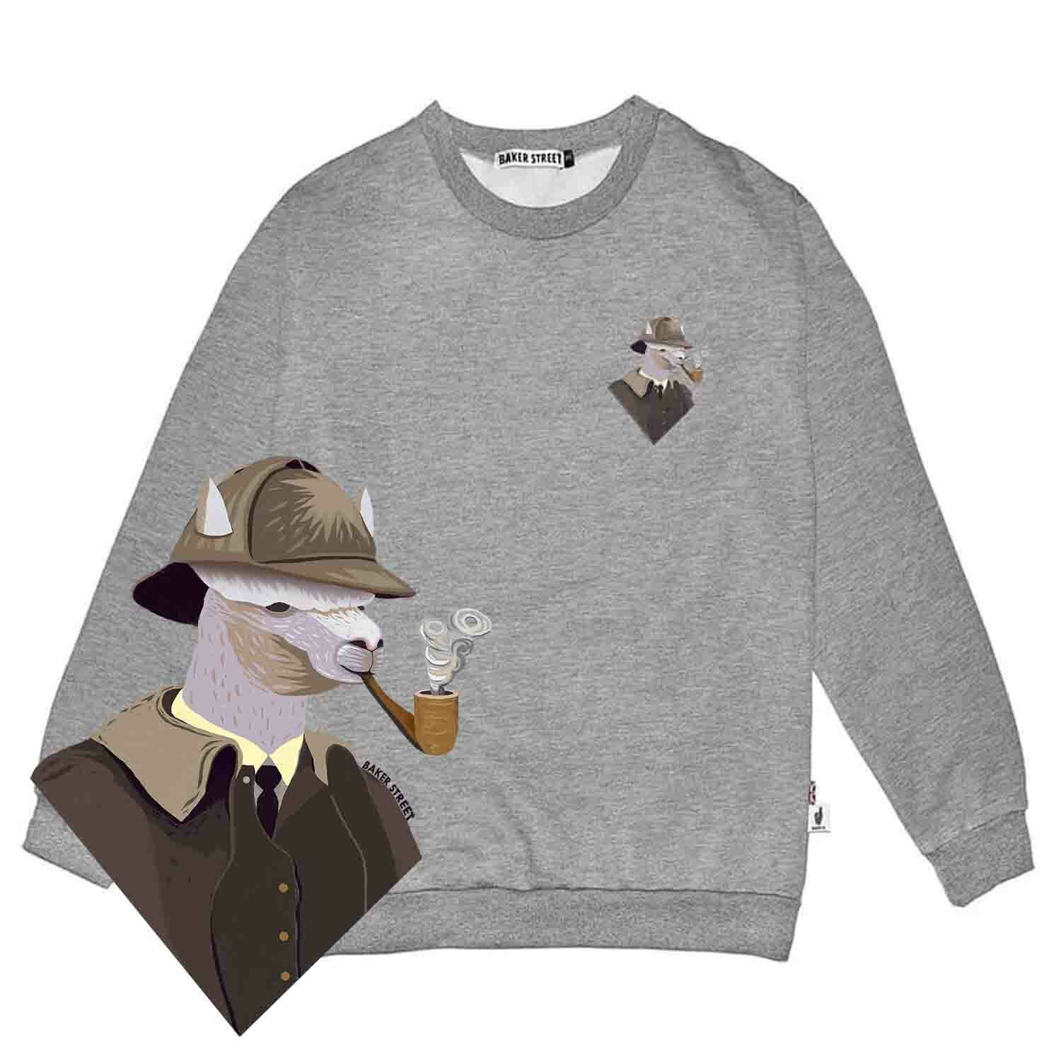 Little Stamp: Sherlock 偵探煙斗 高磅數長袖圓T