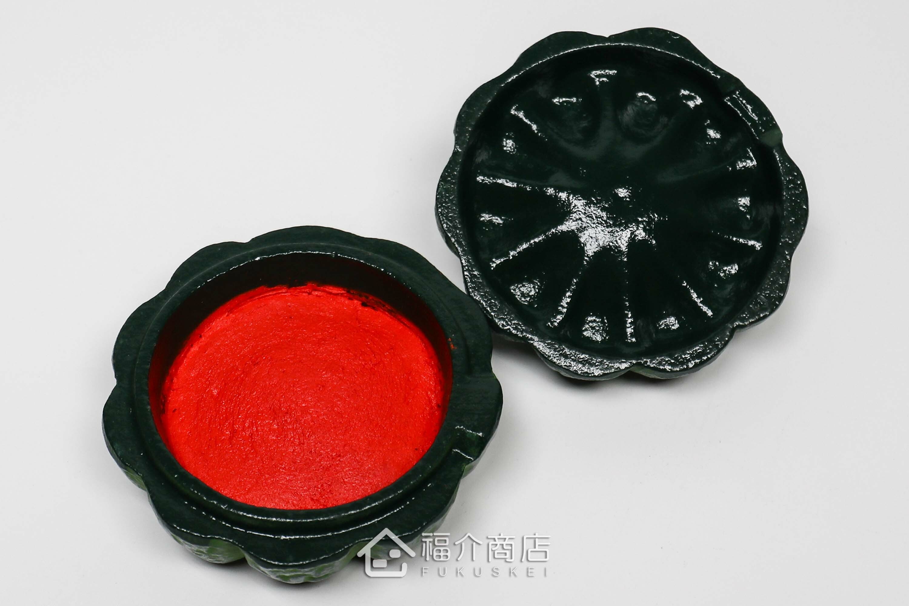 南瓜造型的朱紅色印泥盒