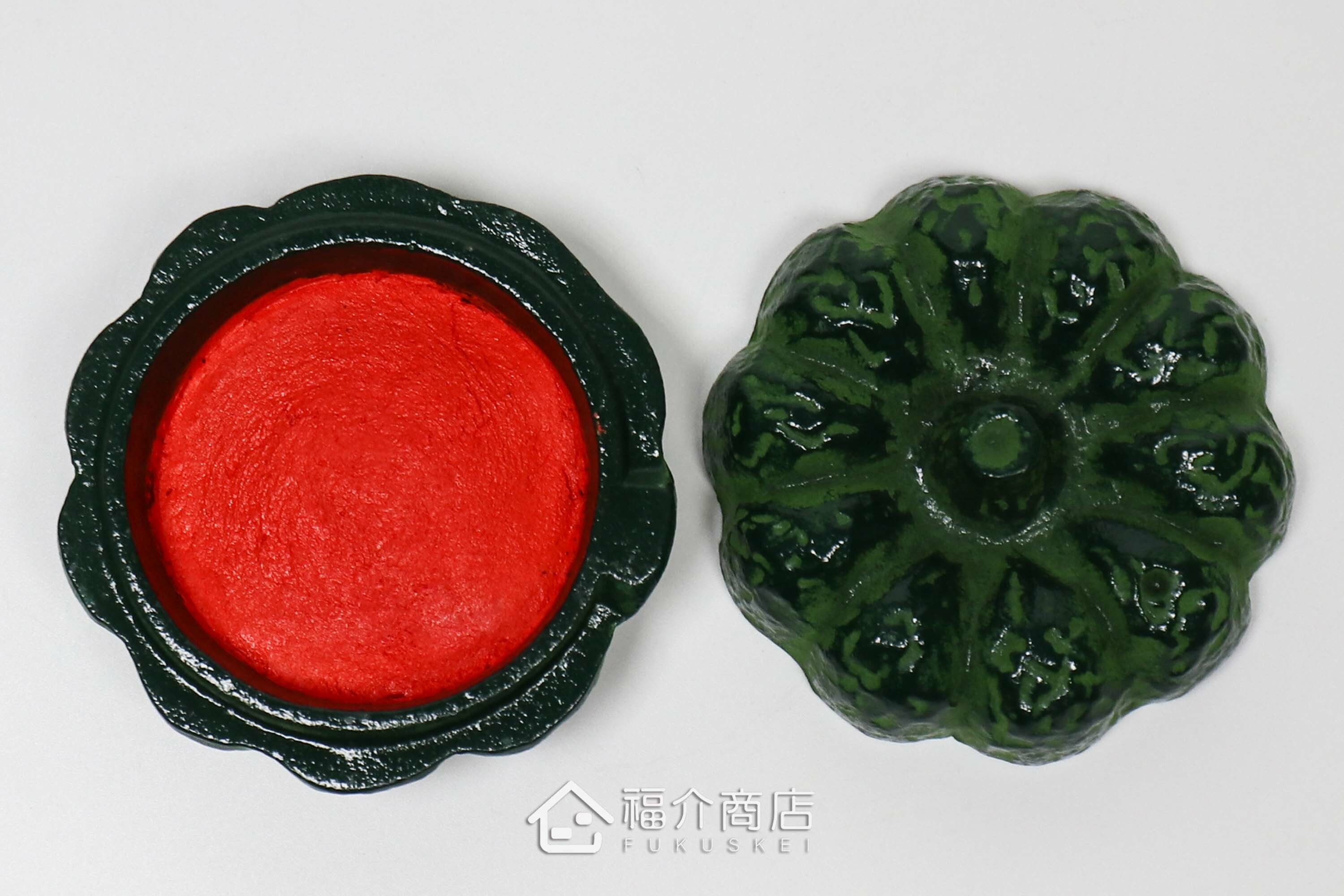 南瓜造型的朱紅色印泥盒