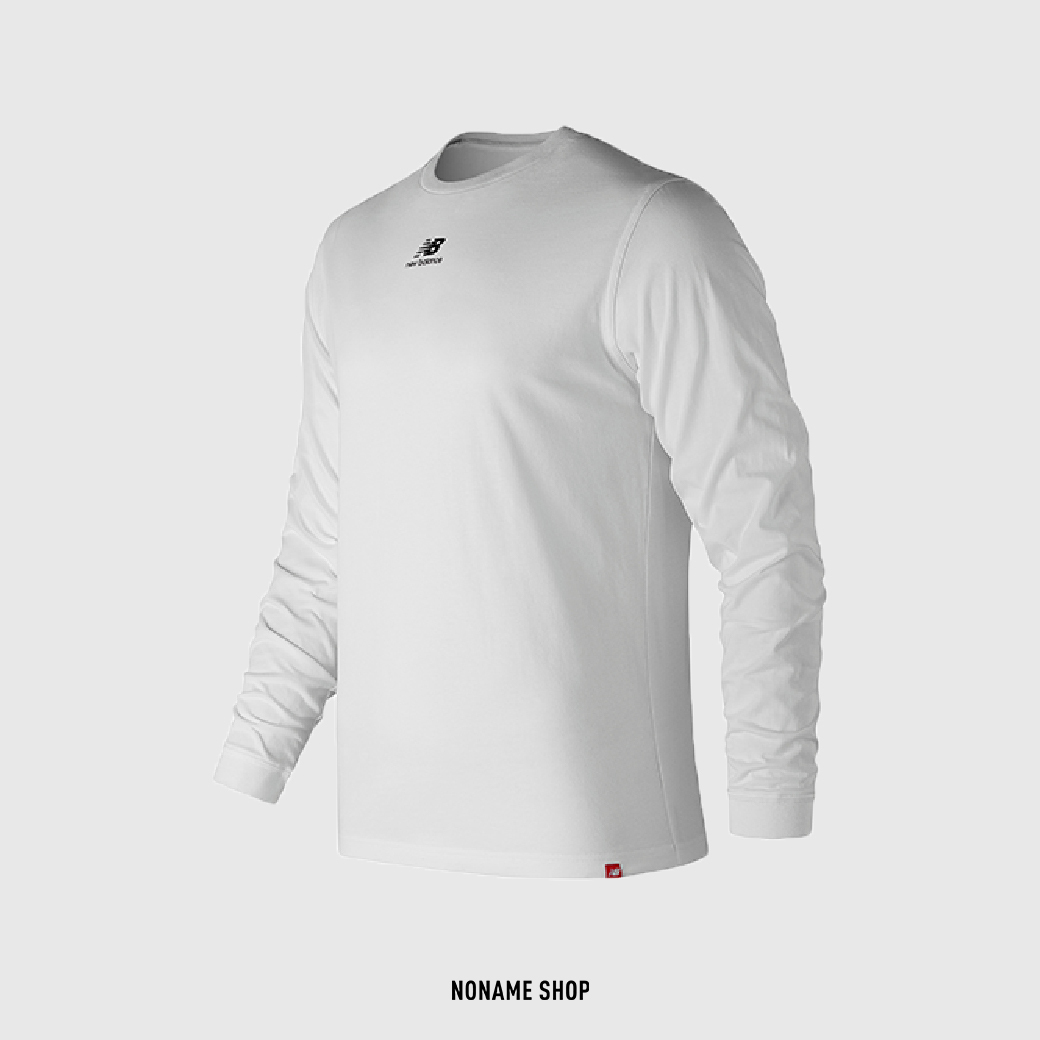 NEW BALANCE NB 經典小Logo 薄長袖 長Tee 黑/白