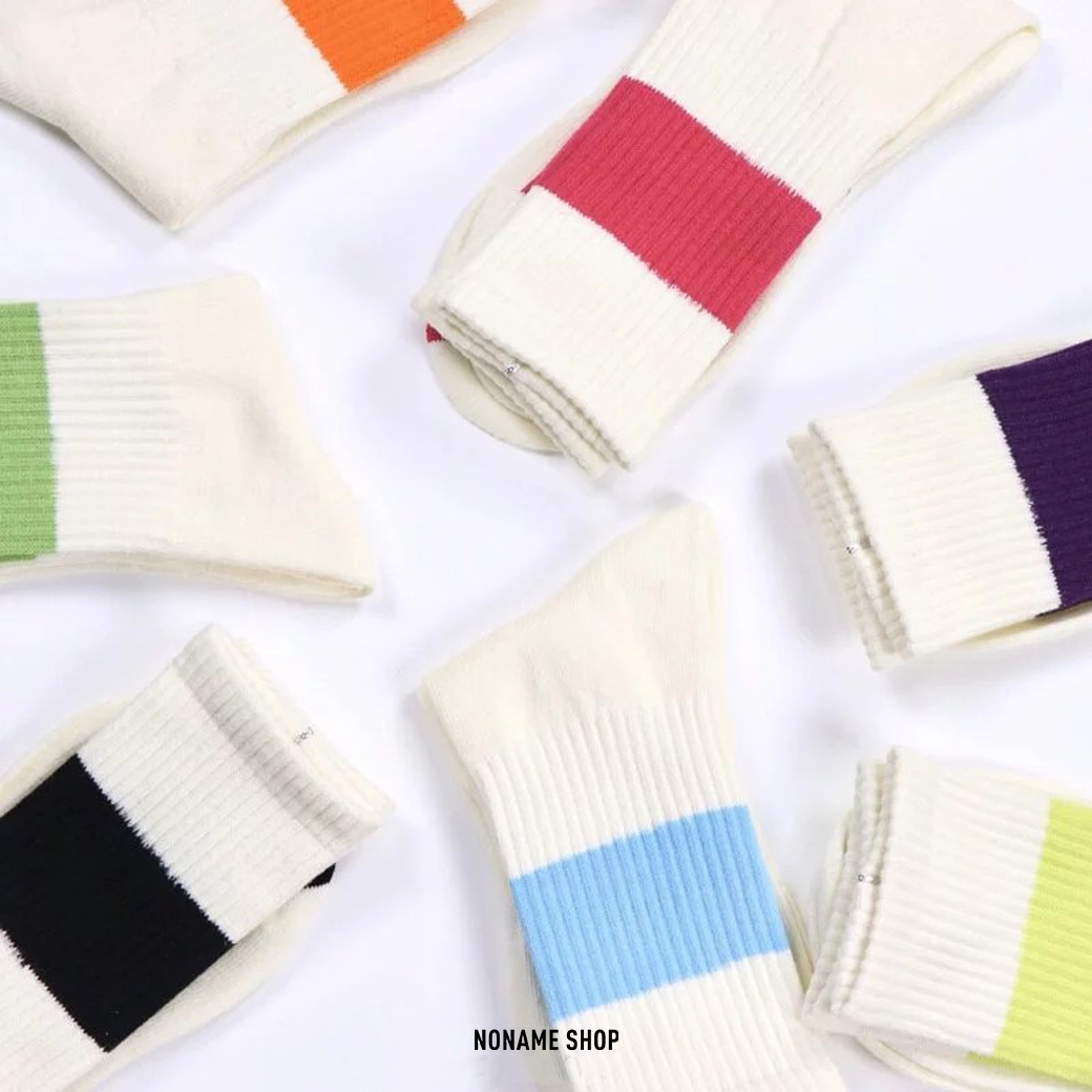 SHARE 復古 工裝針織襪 純棉 針織柔軟 條紋 中筒襪 工裝襪 襪子