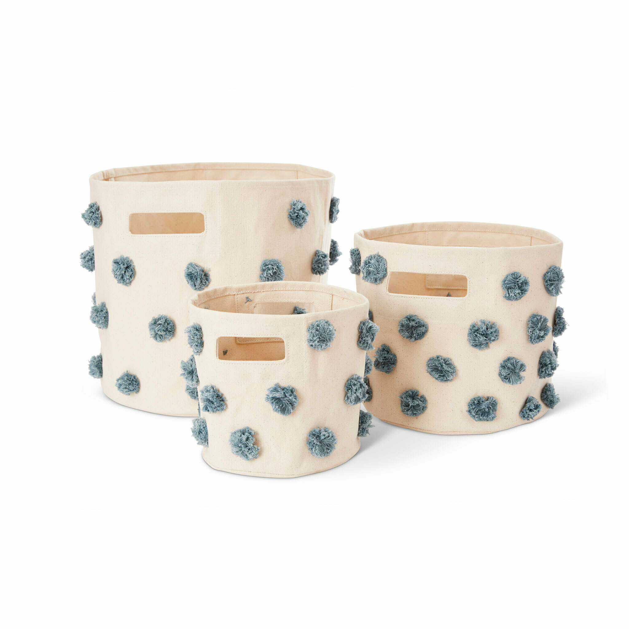 Pehr│Pom Pom Basket經典絨球收納籃．Deep Sea