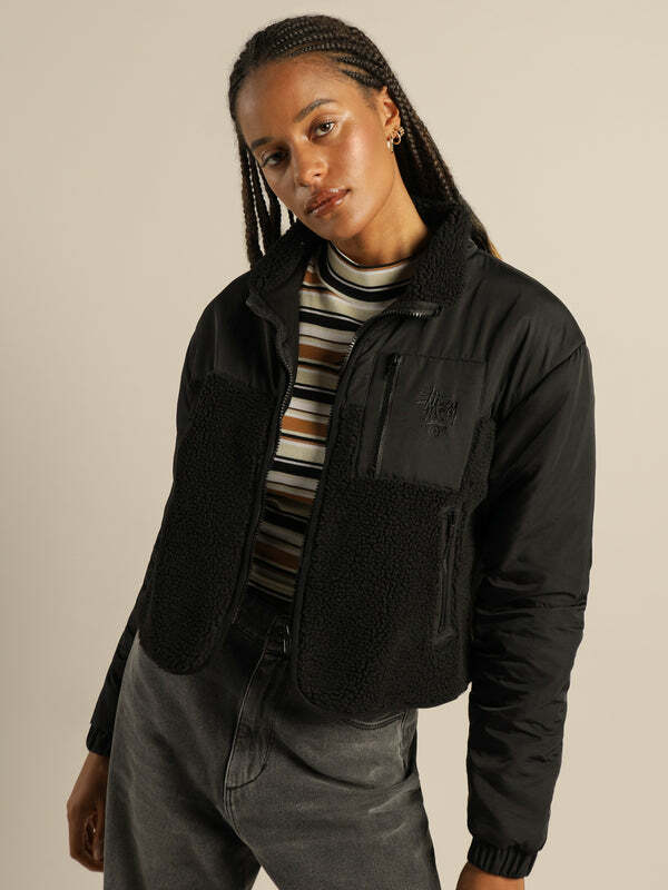 Stussy Fairway Sherpa 外套 夾克 黑 女