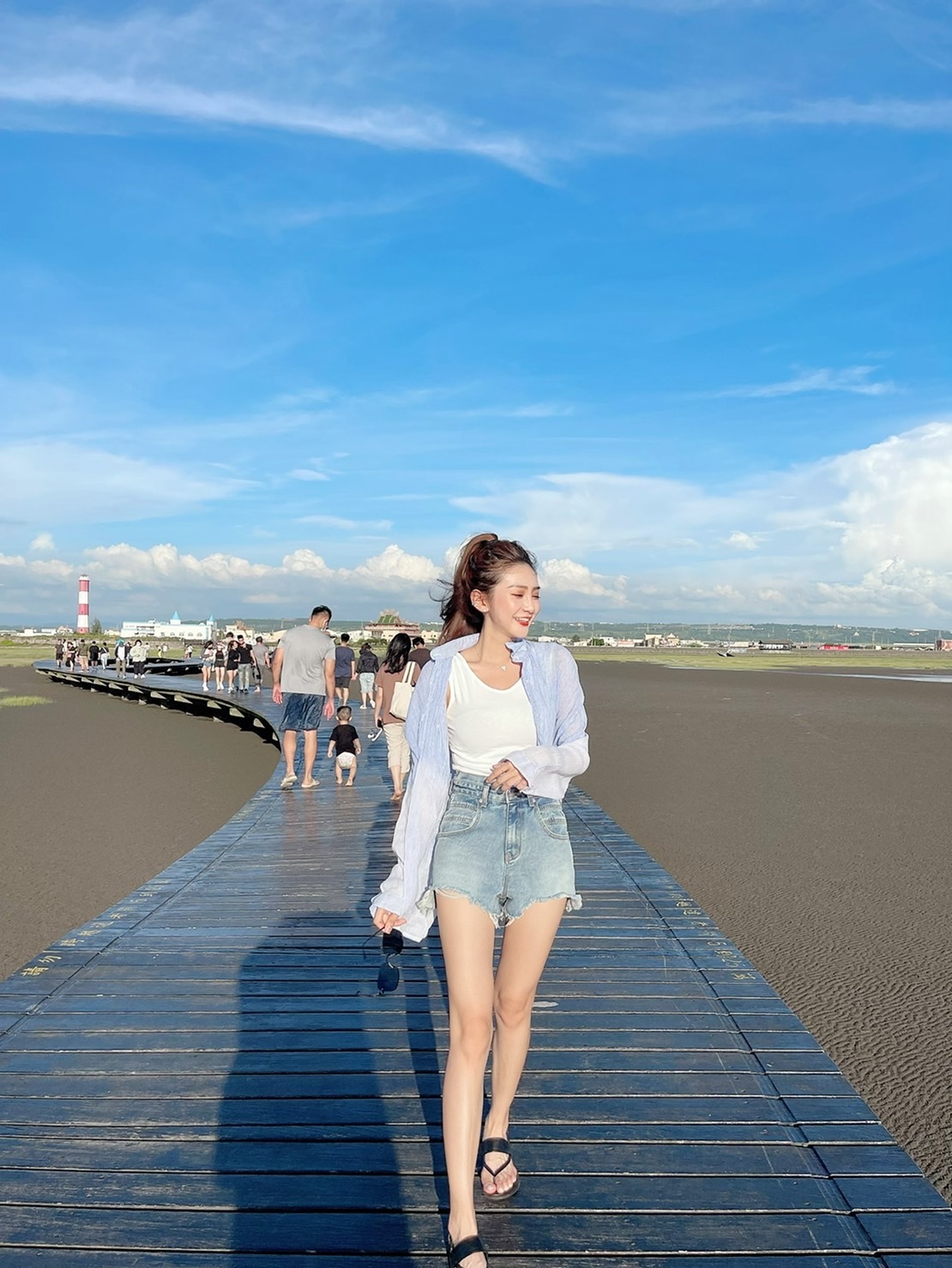 🔥06.01直播新品］💥美到連路人都在問］🇰🇷正韓超美漸層暈染寬鬆薄款襯衫（條紋款/兩色）