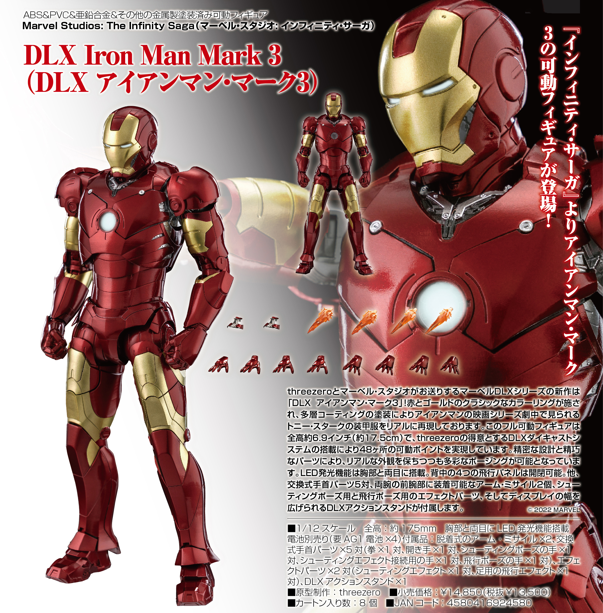 「ACG.GO」「預購」日版 threezero Iron Man Mark 3 The Infinity Saga DLX 可動figure