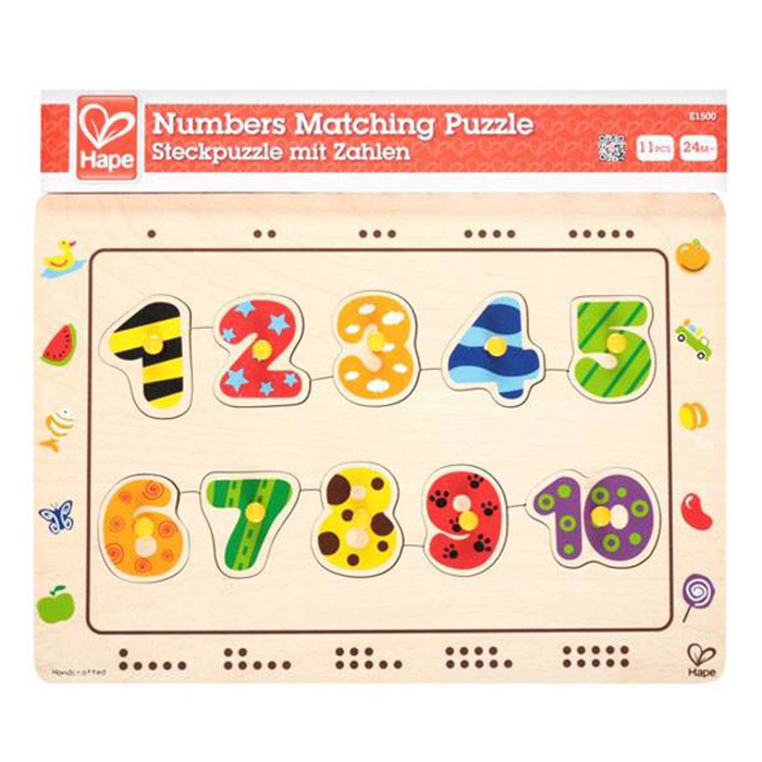 Hape Numbers Matching Wooden Peg Puzzle, E1500