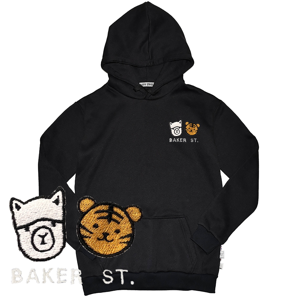 Embroidery-虎虎好朋友 刺繡 高磅數長袖帽T