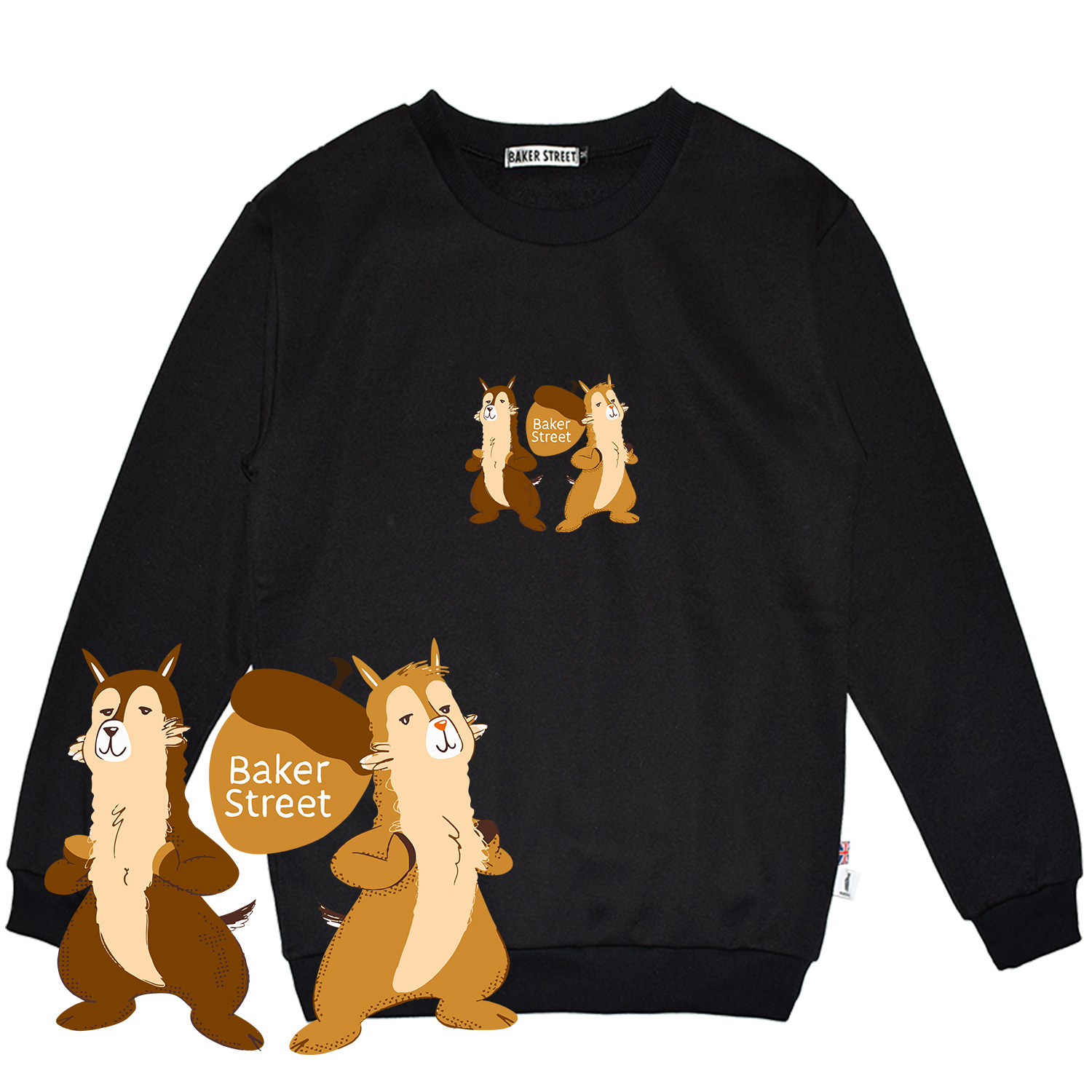 Chipmunpaca 花栗鼠駝 高磅數長袖圓T