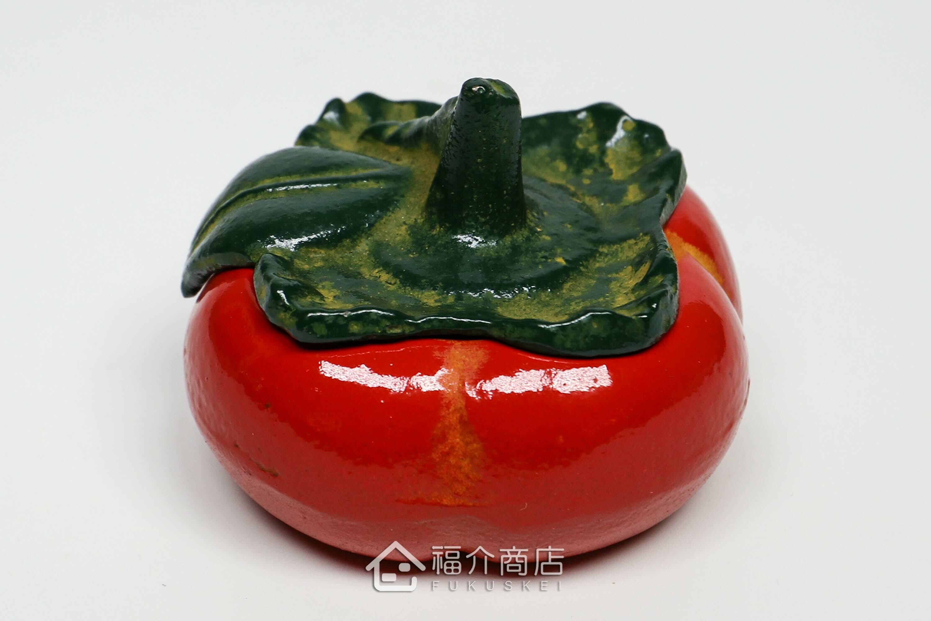 柿子造型的朱紅色印泥盒