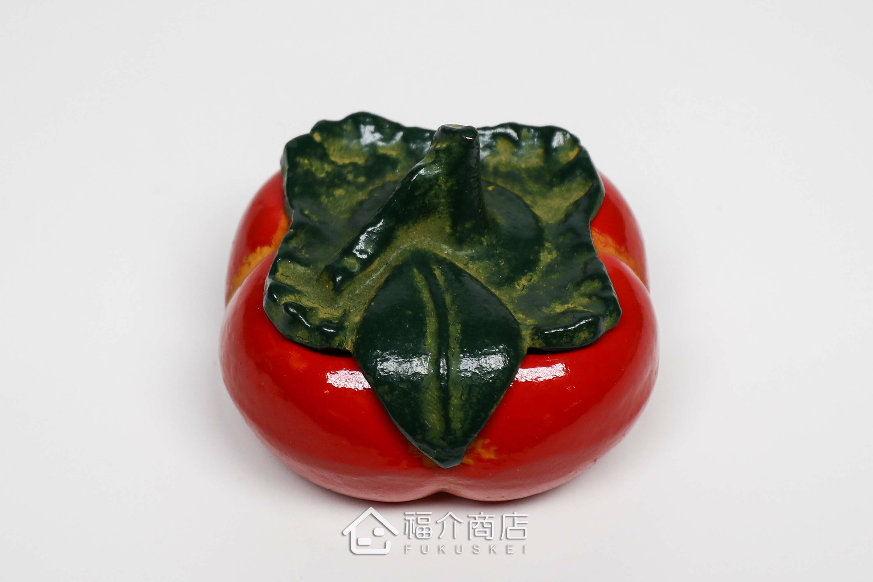 柿子造型的朱紅色印泥盒