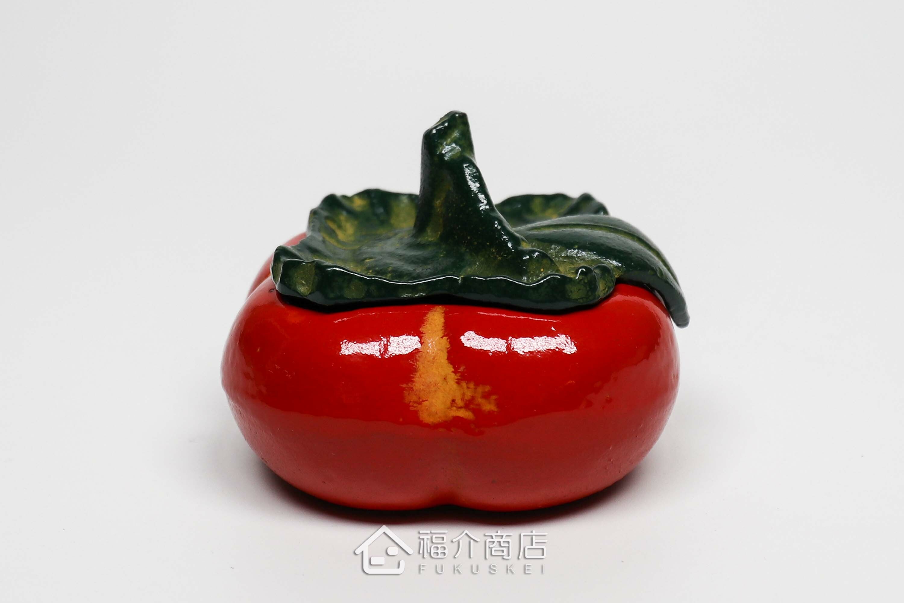 柿子造型的朱紅色印泥盒