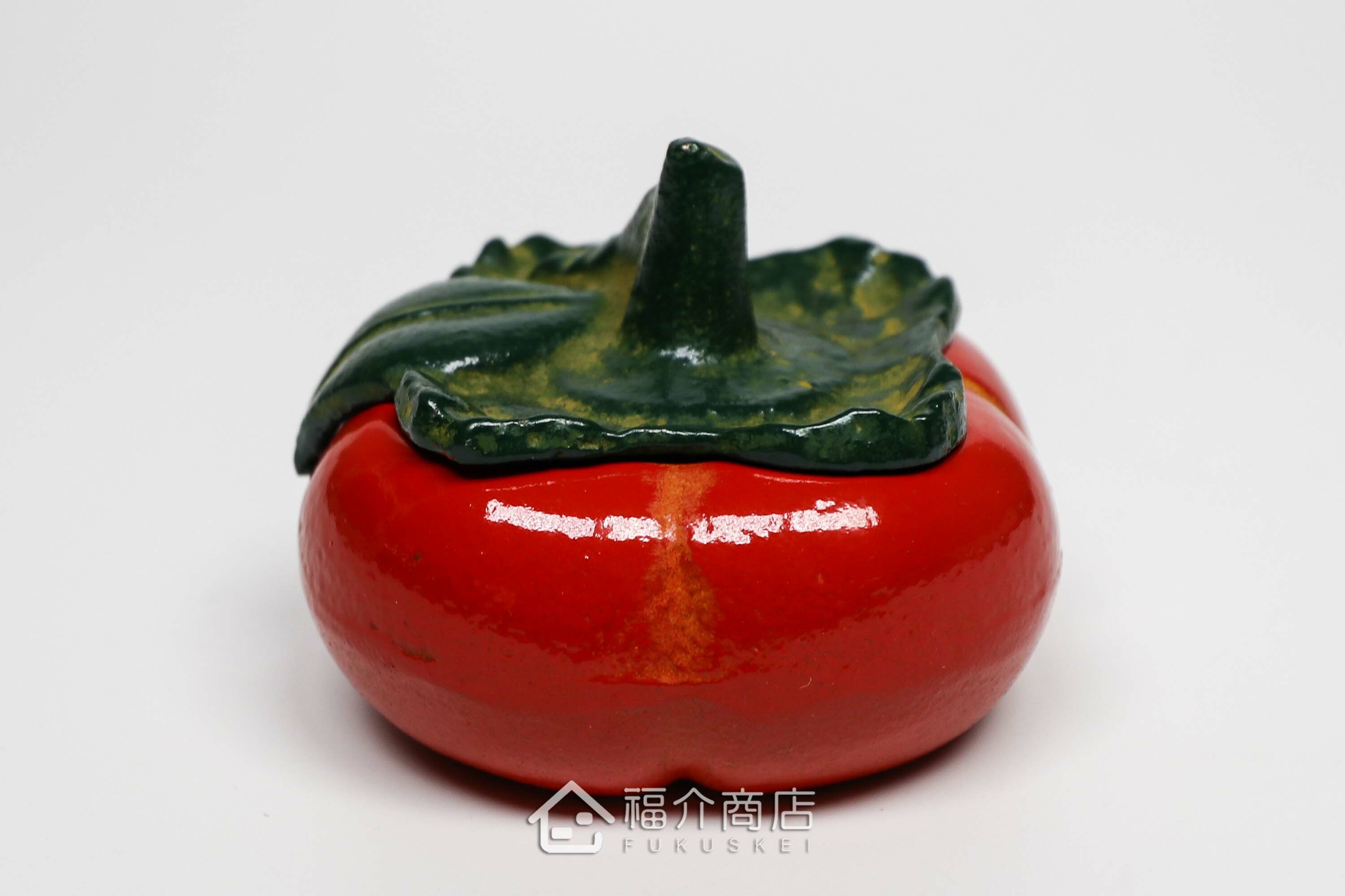 柿子造型的朱紅色印泥盒