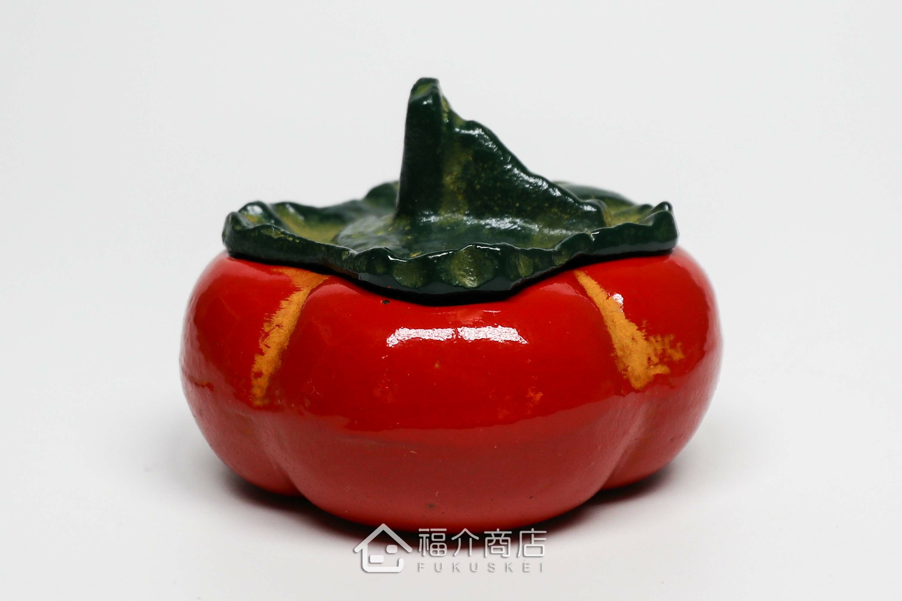 柿子造型的朱紅色印泥盒