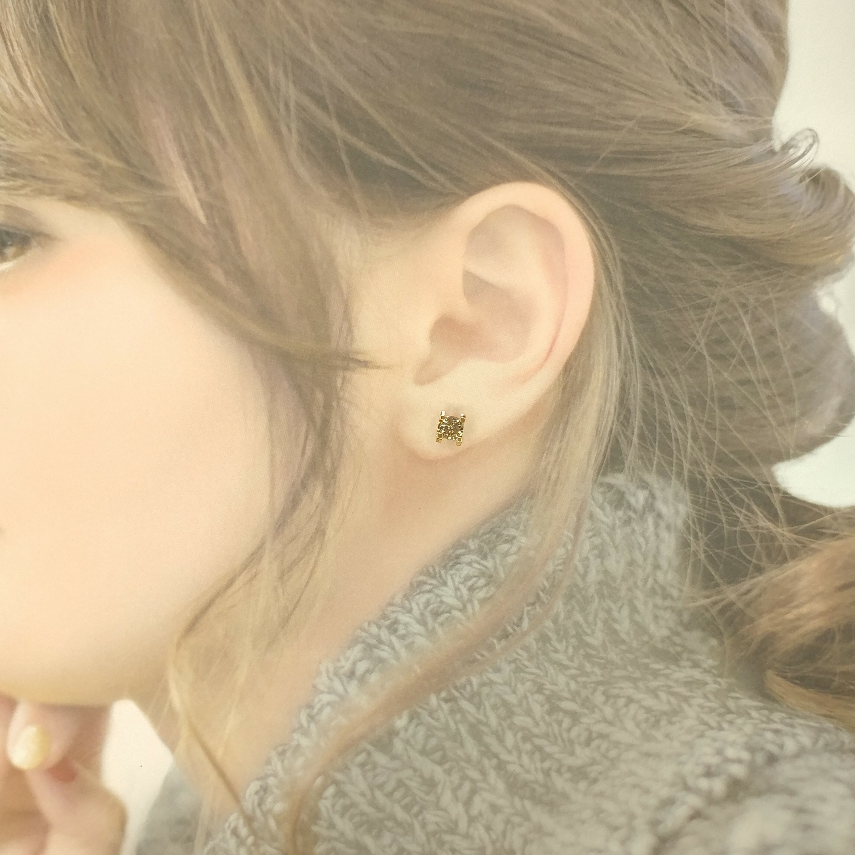 全新18K玫瑰金【主石1卡1份鑽石】耳環