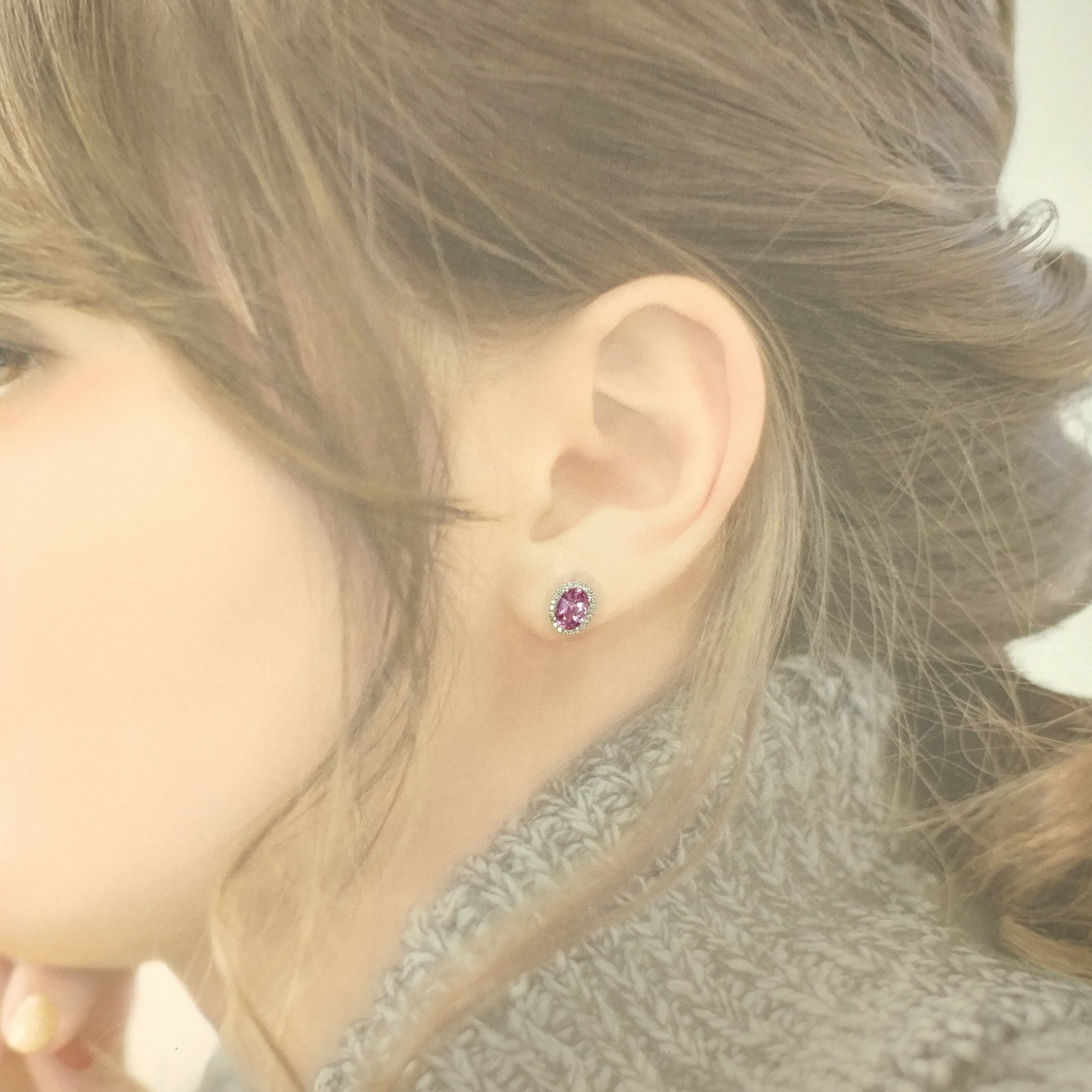 18K White Gold 1.85ct Sapphire and Diamond Earrings