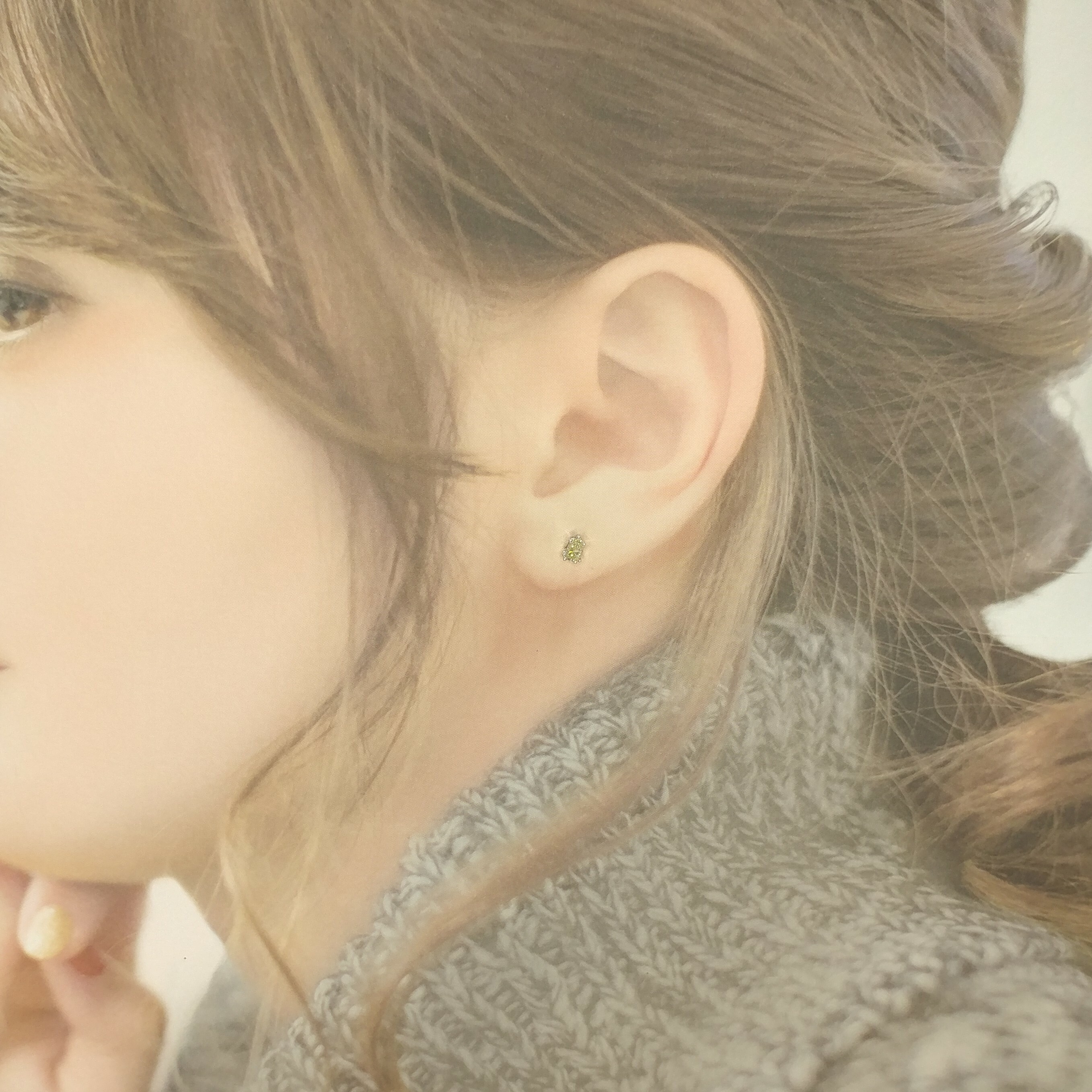 全新18K白金【主石31份鑽石】耳環