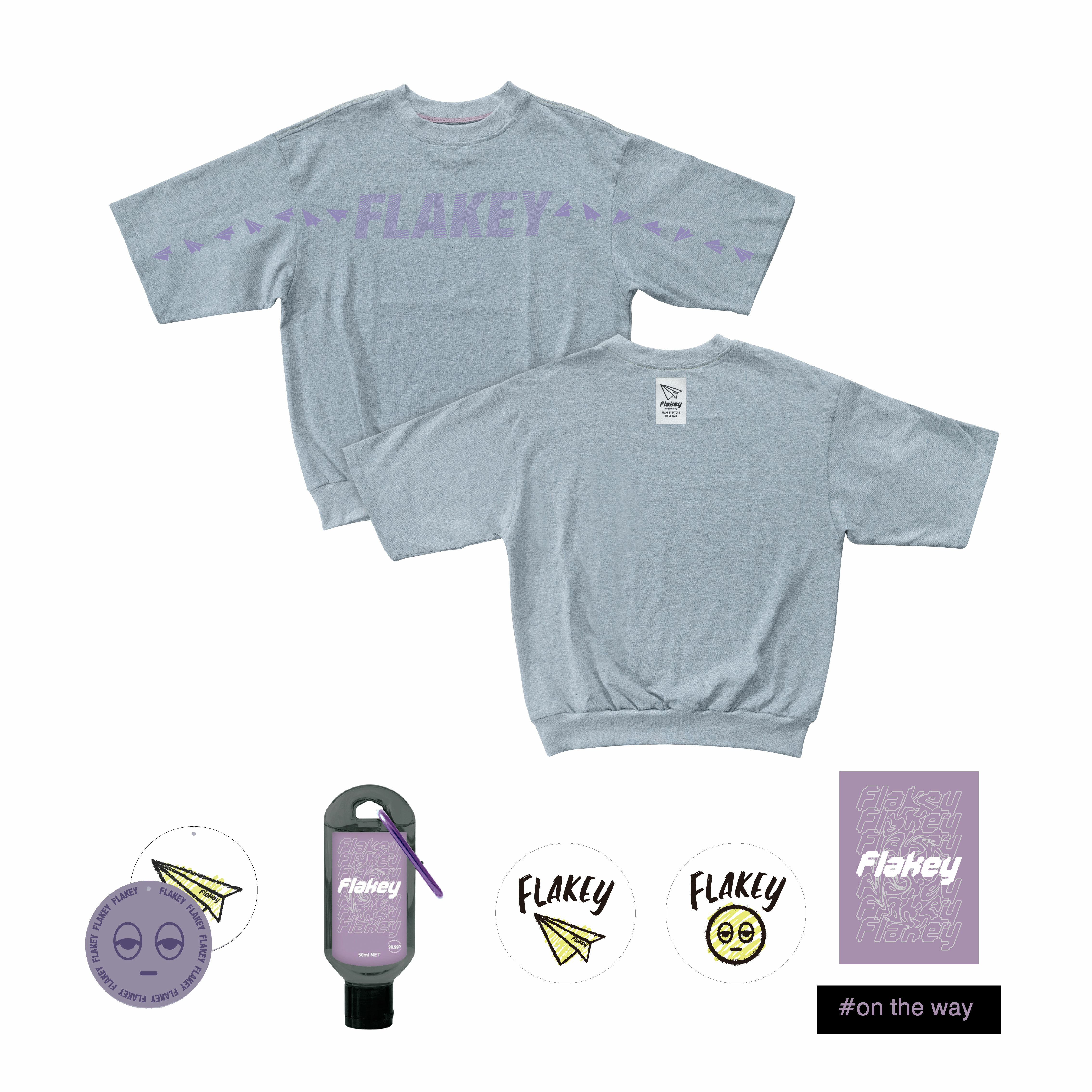 FLAKE ON YOU Tee ( 灰 : 寬鬆束腳剪裁 )