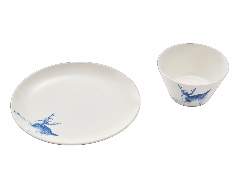 T56- 梅花鹿碗盤組(6碗6盤)