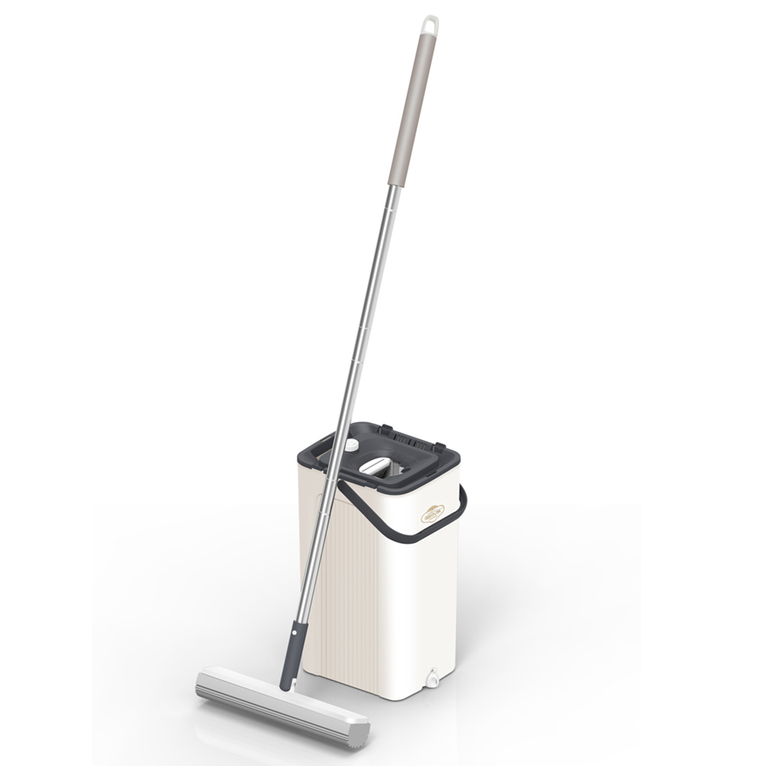 【 LIERJIA 麗爾家】專利二合一免沾手膠棉拖(1桿+1桶+棉頭x2)