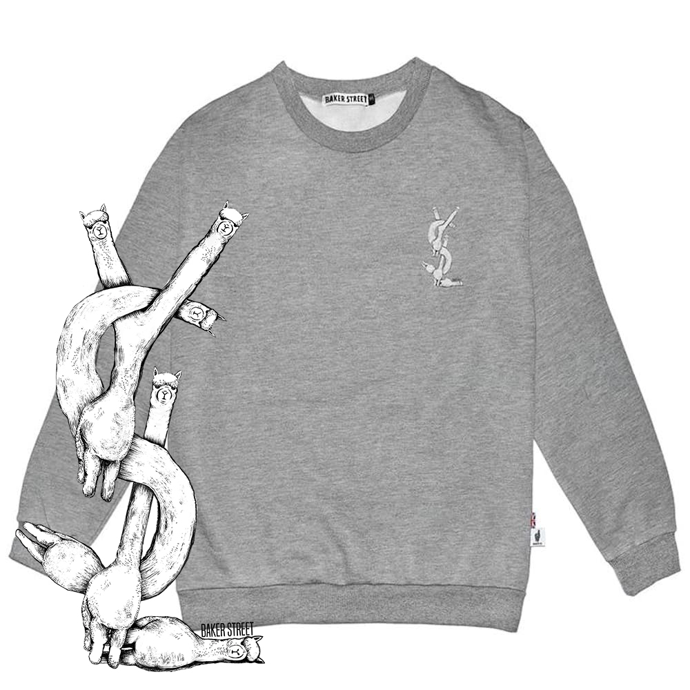 Little Stamp:Exercising Alpaca 聖羅駝 高磅數長袖圓T