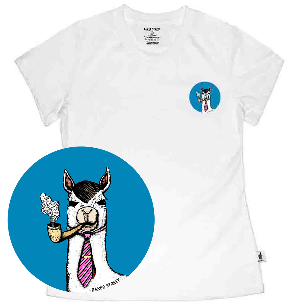 Little Stamp: Smokin' Alpaca 藍圈煙斗 女版短T