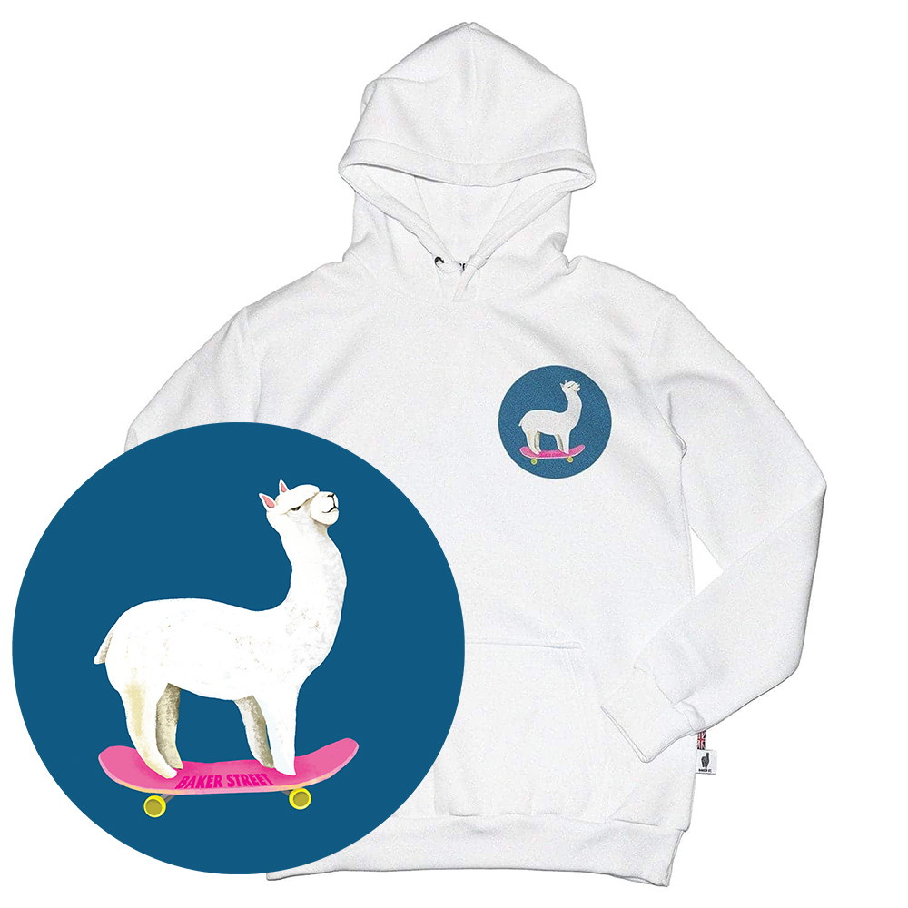 Little Stamp: Sk8er Alpaca 滑板羊駝 高磅數長袖帽T