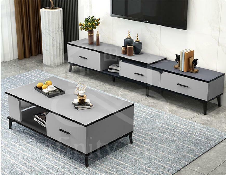D0239 伸縮電視地櫃 茶几組合